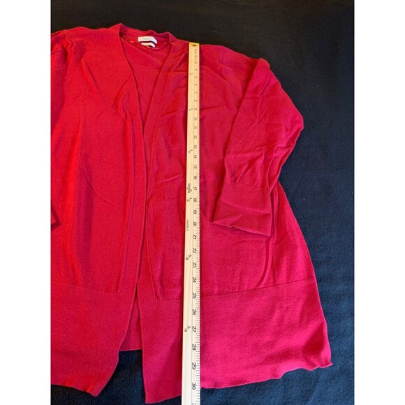 Van Heusen Womens Red Open Front Cardigan Sweater Size XLarge Cotton/Nylon Blend - Picture 5 of 11